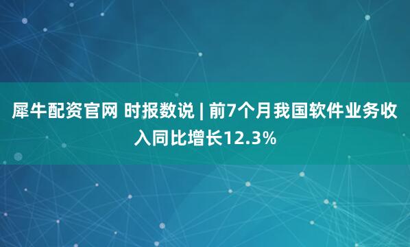 犀牛配资官网 时报数说 | 前7个月我国软件业务收入同比增长12.3%